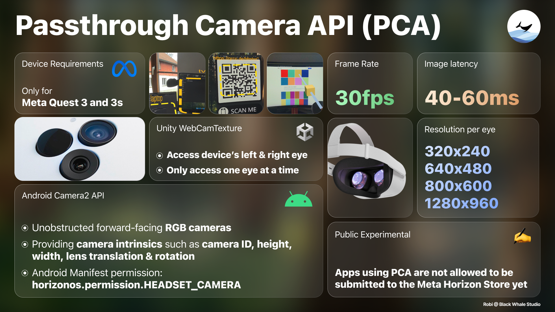 Passthrough Camera API device requirements, frame rate, latency and camera resolutions